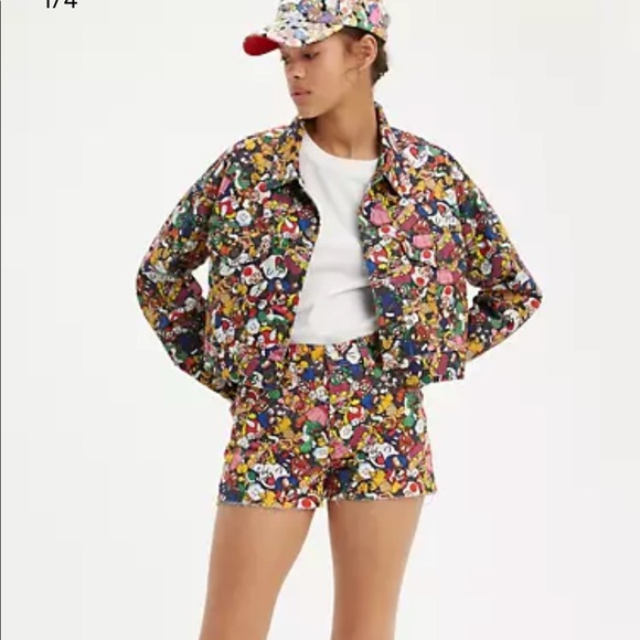 Levi’s Rare Super Mario High Rise Shorts Size 26 - Picture 3 of 5